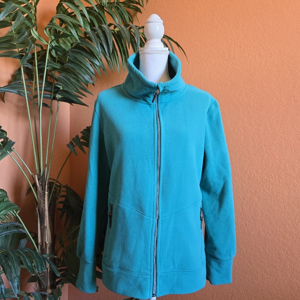 Calvin Klein Performance CK Quick Dry Fleece Zip Up Jacket Turquoise XL Active